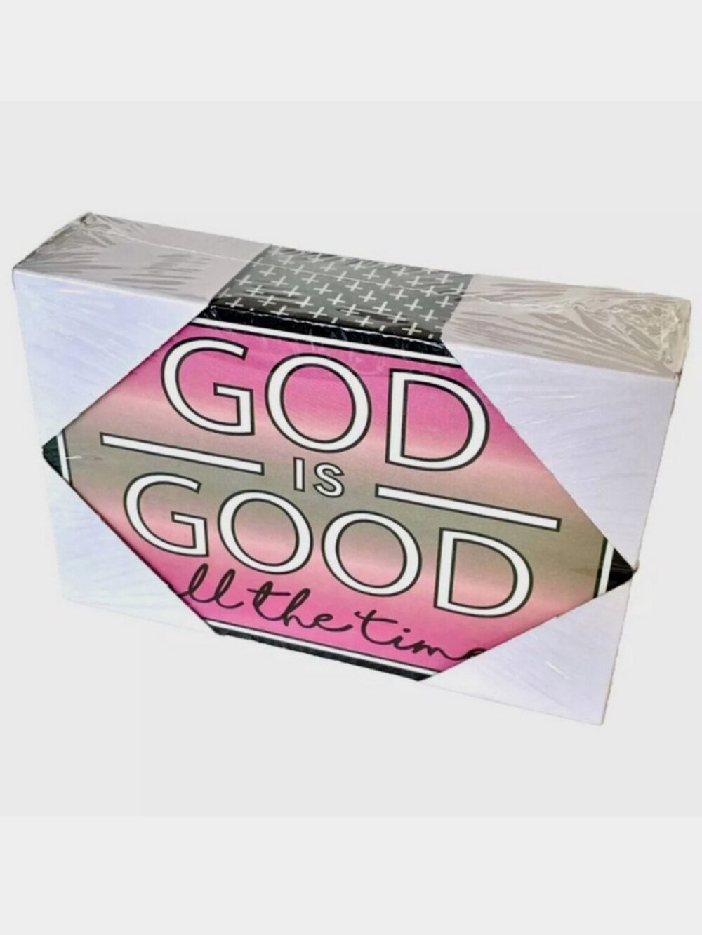 NWT! NEW! JADELYNN BROOKE 3 HAPPY HOOLIGANS GOD IS GOOD ALL THE TIME QUOTE BLOCK